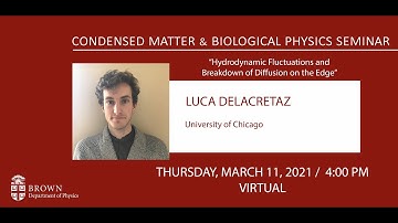 "Hydrodynamic Fluctuations and Breakdown of Diffusion on the Edge" Luca Delacretaz (U. Chicago)