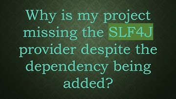 Why is my project missing the SLF4J provider despite the dependency being added?