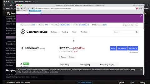 CryptoZombies.io Lesson 2 - Ch1-3. Mapping Explained with Etherscan Example (Solidity)
