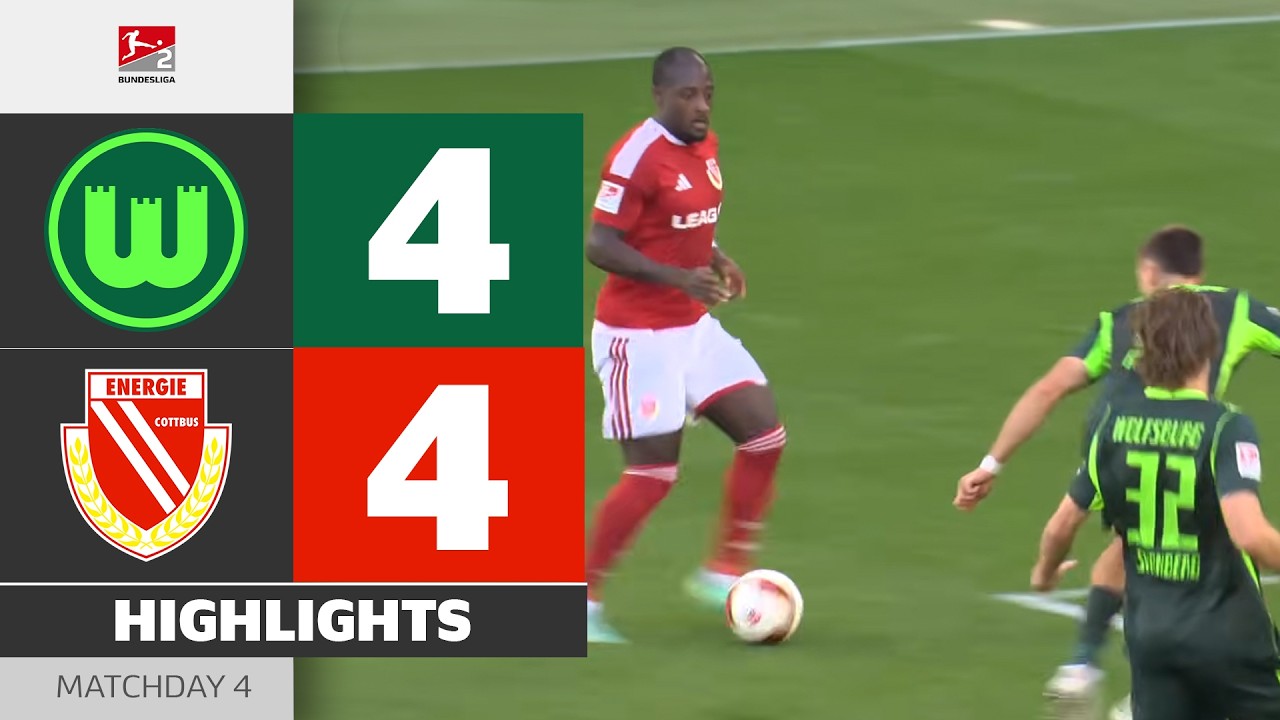 [독일 2. 분데스리가] VfL 볼프스부르크 4 : 4 FC 에네르기 코트부스 경기 결과·하이라이트
