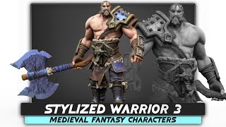 Stylized Warrior 03  Low Poly Heroes Fantasy Characters – Animation Axe Medieval Heroes  #32