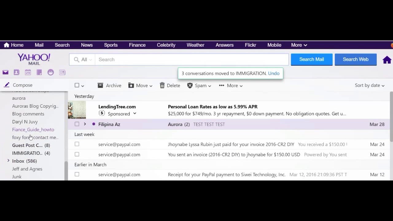 how to clean out yahoo mailbox