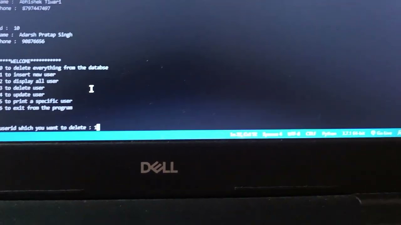 Pyrhon integrated Database