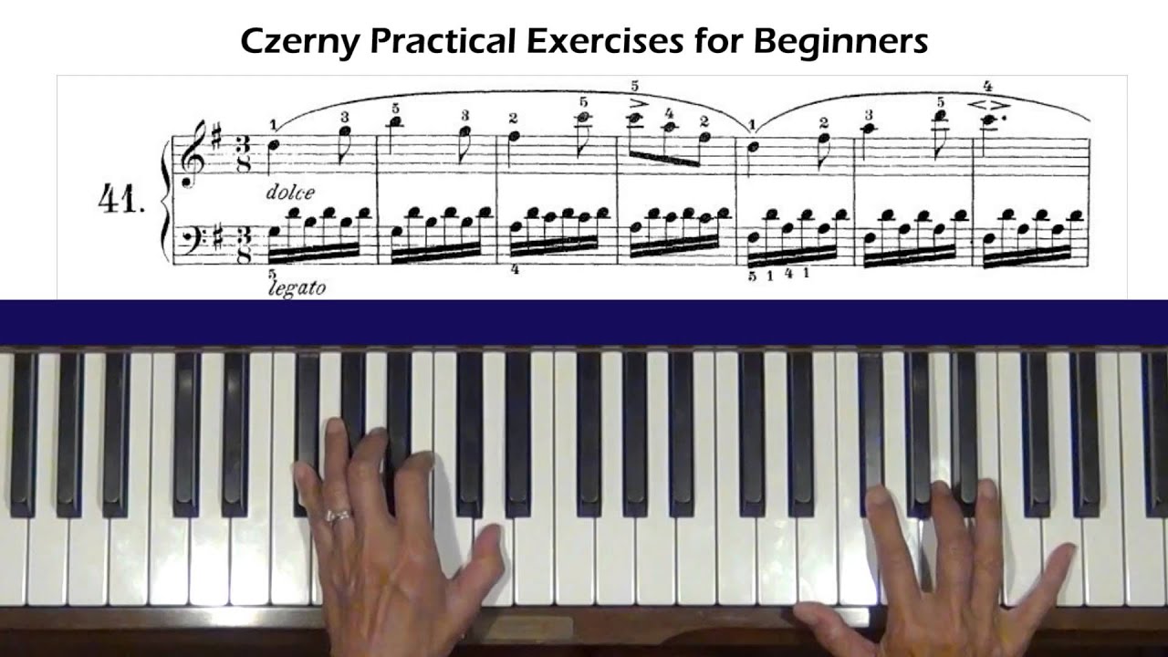 Czerny Practical Exercises for Beginners Op. 599, No. 41 Piano Tutorial ...