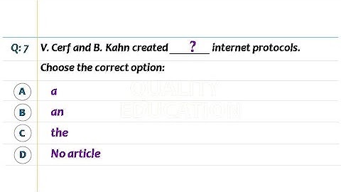 Definite & Indefinite Articles Quiz 3 | English Grammar Test by Quality Education