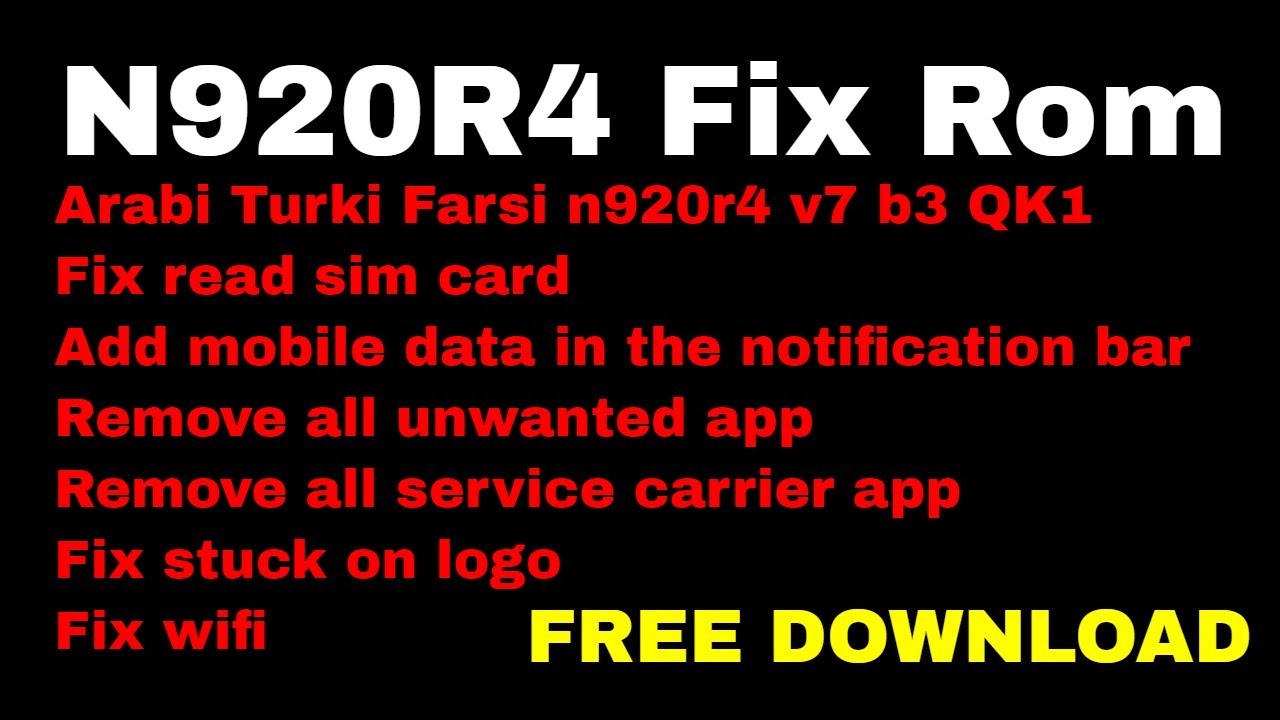 Samsung Galaxy N920R4 Fix Rom Free Download