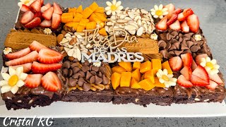 Brownie decorado para festejar día de las madres