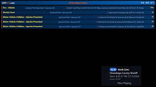 Onondaga County/Syracuse NY - LIVE Fire EMS Police Scanner