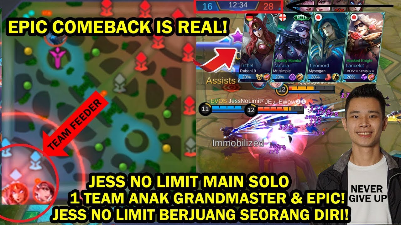 EPIC COMEBACK IS REAL! JESS NO LIMIT MAIN SOLO SATU TEAM DENGAN ANAK EPIC DAN GRANDMASTER!