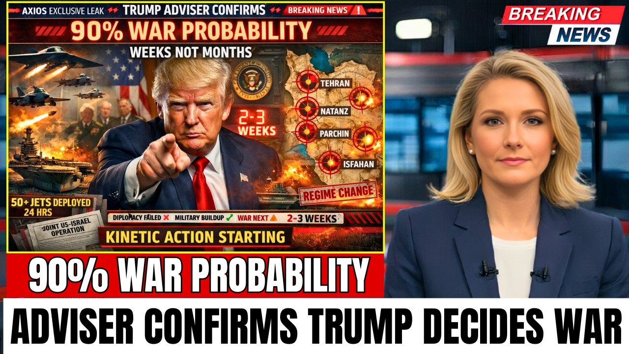 TRUMP 90% CHANCE WAR IRAN — ADVISER CONFIRMS — WEEKS NOT MONTHS — KINETIC ACTION IMMINENT