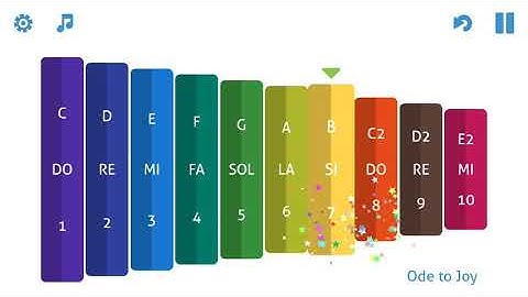 Ode to Joy - on "My 1st Xylophone" (a virtual xylophone for mobile devices)