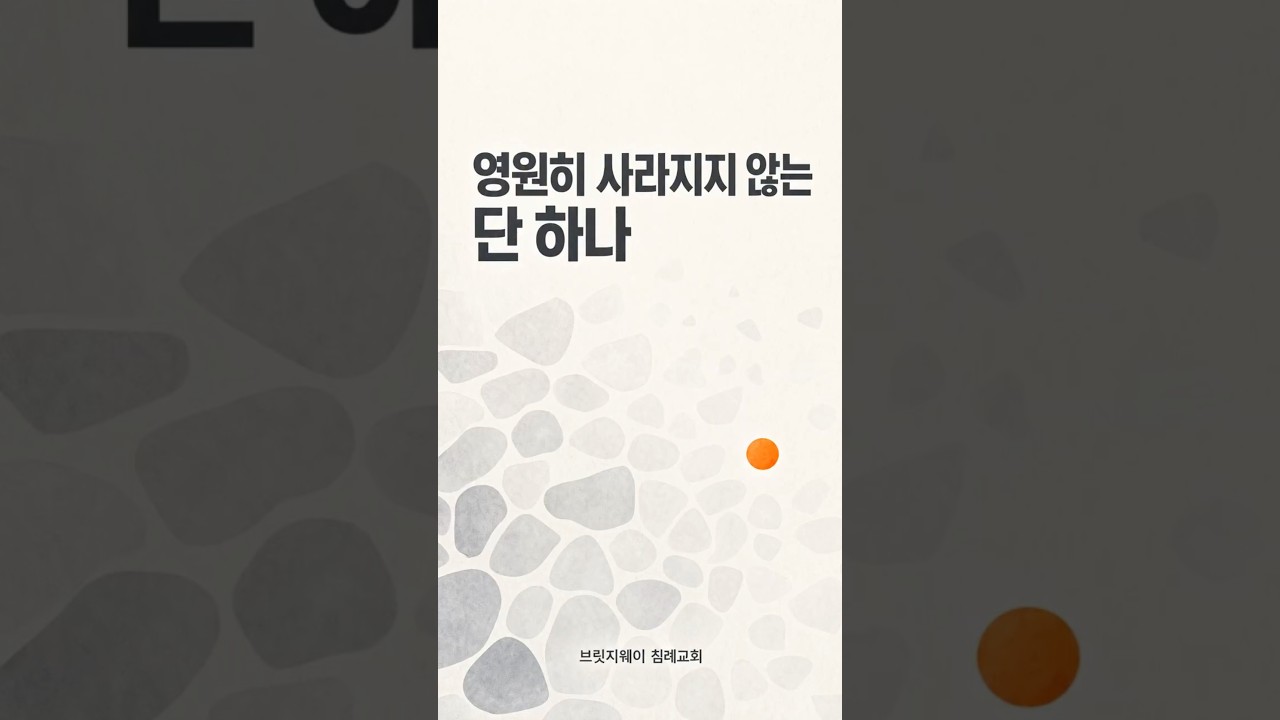 영원히 사라지지 않는 단 하나 | 당신의 가장 중요한 문제 #shorts