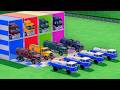 TRANSPORTING BUS, POLICE CARS, DUMP TRUCK, BOX TRUCK, FIRE TRUCK WITH SCANIA TRUCK - FS22 #88