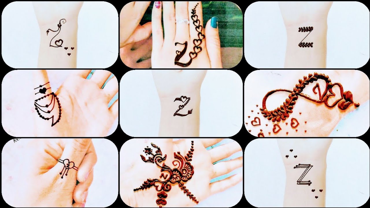 Z Letter Tattoo Design With Heart Z Mehndi Design Special Someone Z Alphabet New Design Youtube