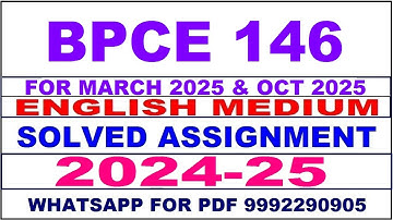 bpce 146 solved assignment 2024-25 | bpce 146 solved assignment in english 2025 | ignou bpce 146
