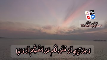 ثواني قرآن كريم ماهر المعيقلي سورة الروم(ومن آياته ان خلق لكم من أنفسكم أزواجا) حالات واتساب قرآن