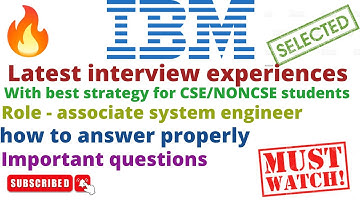 IBM latest interview experiences with proper answer |Ibm interview experience for freshers