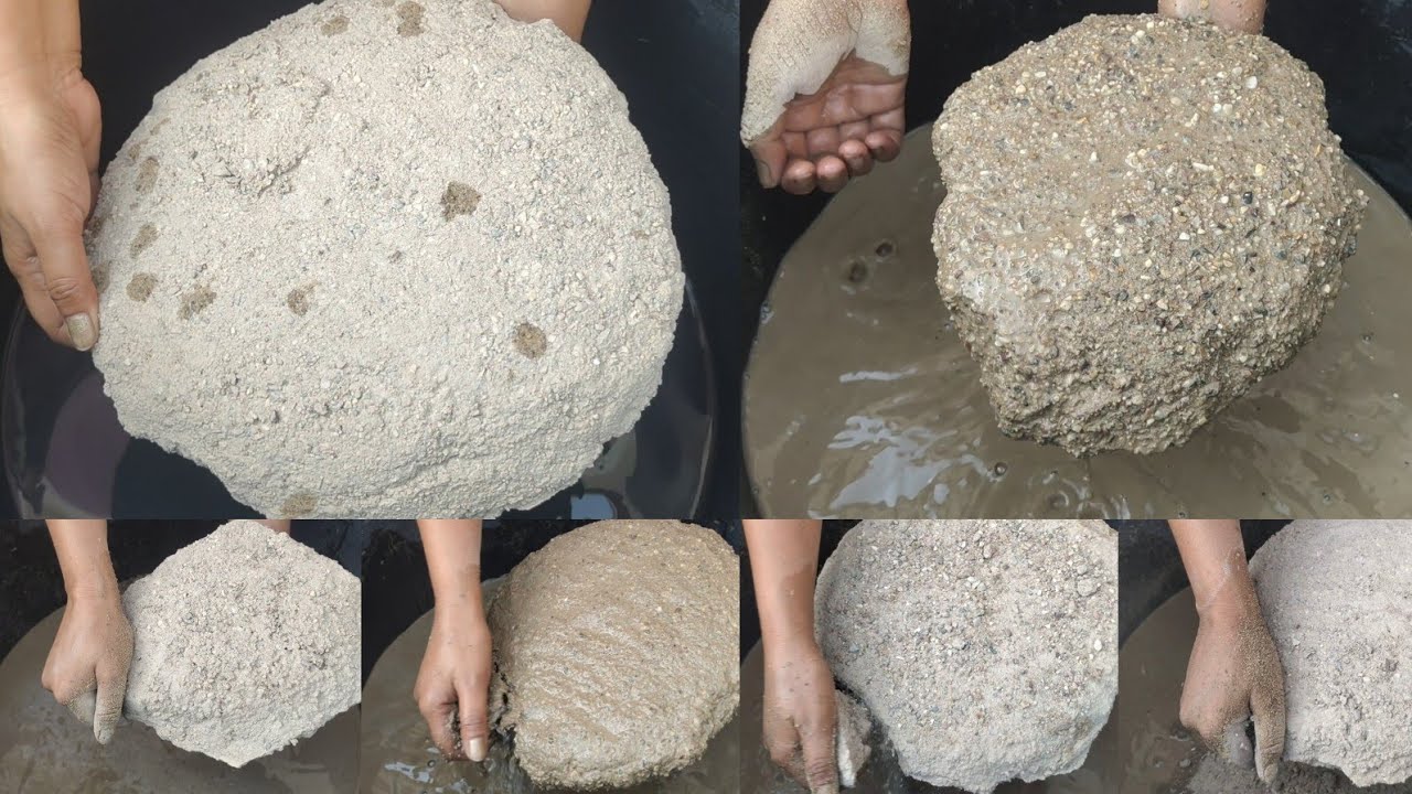 Grainy crunchy yellow sand big Slabs crumbling in lots of water 💦💦 || SA ASMR