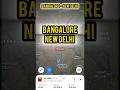 Bangalore to New Delhi Air India flight travel route