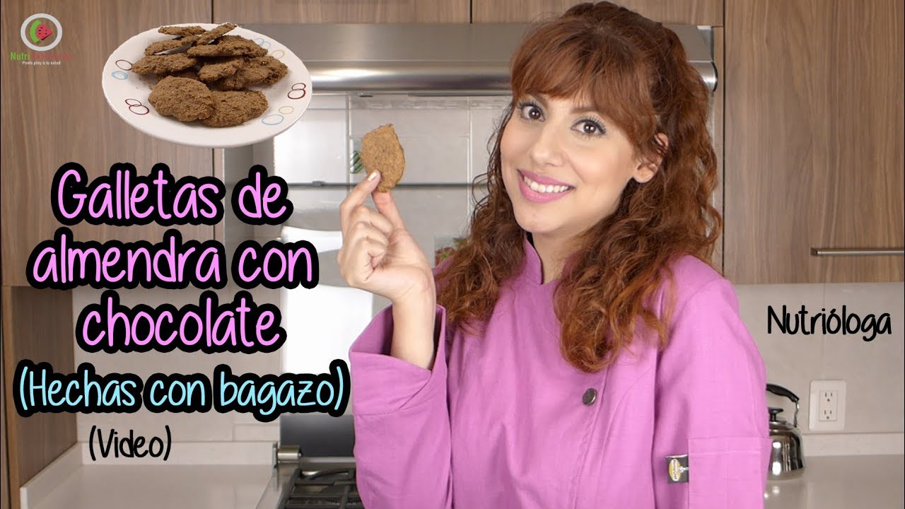 Galletas suaves de almendra con chocolate (Hechas con bagazo)
