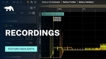 Recordings – Create, customize, manage, export low-power measurements in Otii