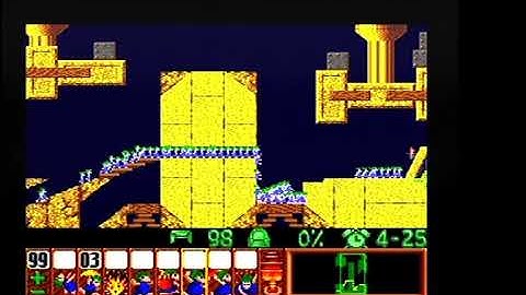 Lemmings SNES Tricky 23 From The Boundary Line 97% saved pause free solution