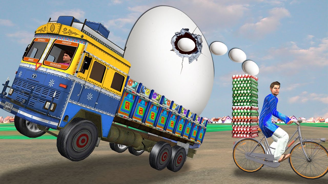विशाल अंडा ट्रक साइकिल Giant Egg Truck Cycle Funny Hindi Comedy Video