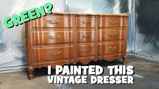 Vintage Provincial Dresser Makeover - Whitewashed and Painted