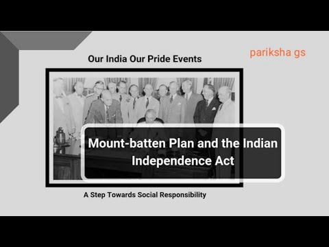 Mountbatten Plan And Indian Independence Act 1947 Youtube