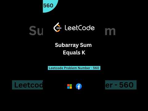 Leetcode 560: Subarray
