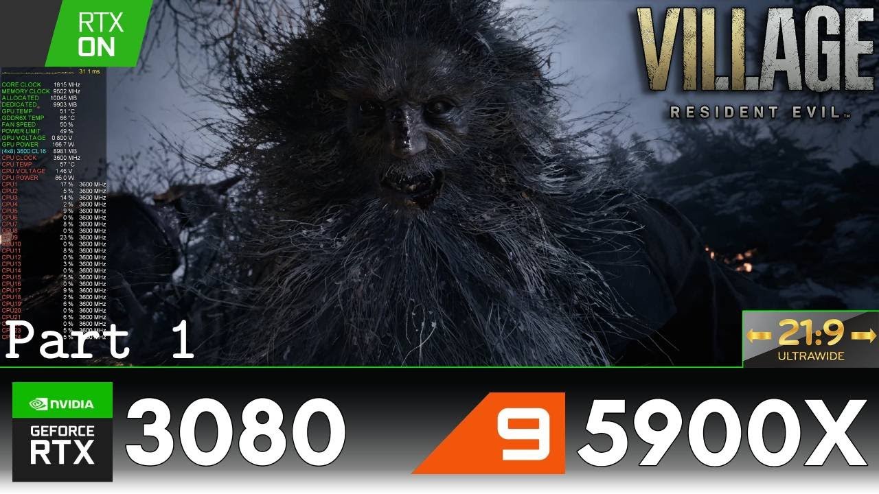 Resident Evil Village | RTX 3080 Max Settings + Ray Tracing | Ryzen 9 5900X | 3440x1440