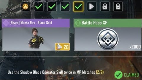Call Of Duty Mobile Use the Shadow Blade Operator Skill twice in MP Matches Task Complete