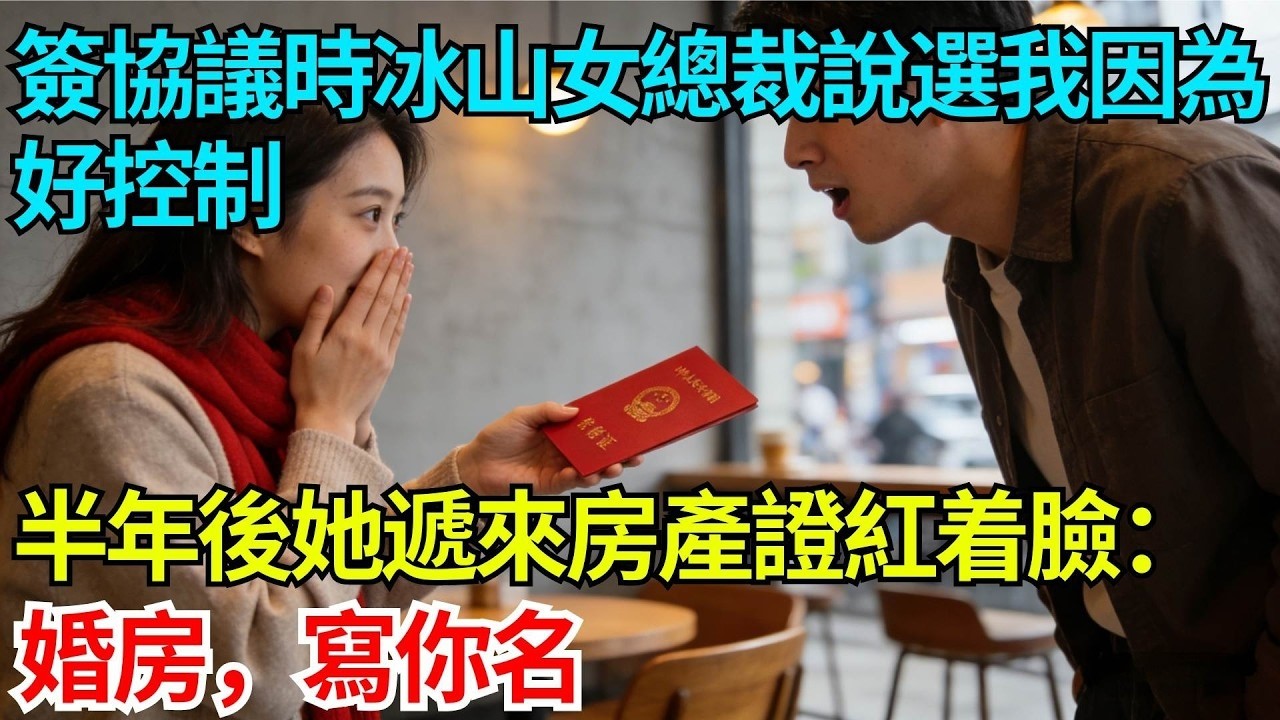 簽協議時冰山女總裁說選我因為好控制，半年後她遞來房產證紅着臉：婚房，寫你名【奇人社會誌】#完結爽文#職場故事#情感故事#總裁小說#女总裁系列#先婚后爱