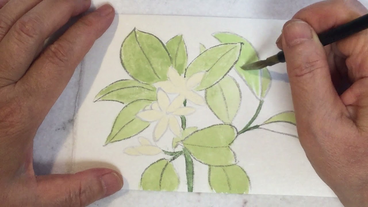 レモンの花のハガキ絵 - YouTube