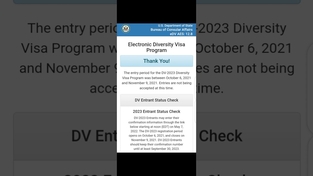 FIN DE LA DV LOTTERY 2023