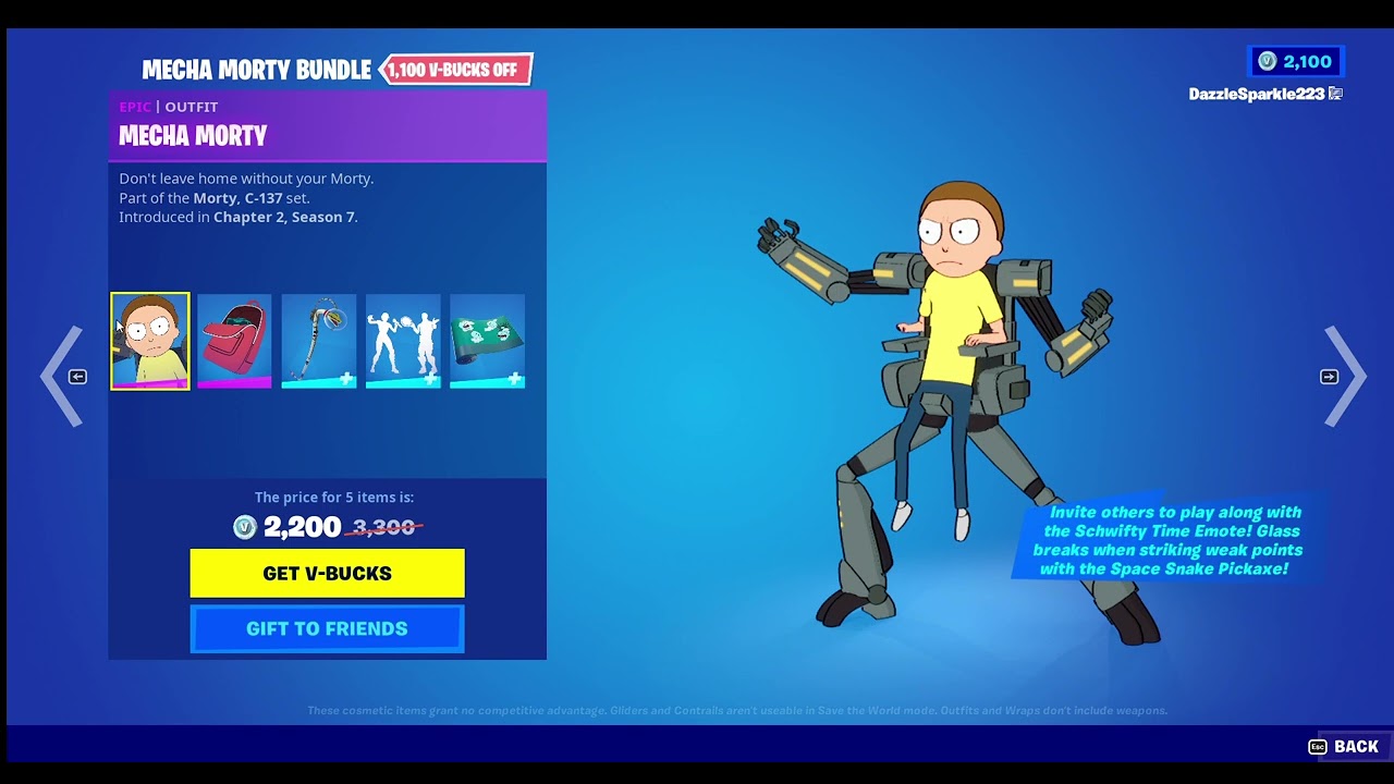 Fortnite Mecha Morty Bundle Review