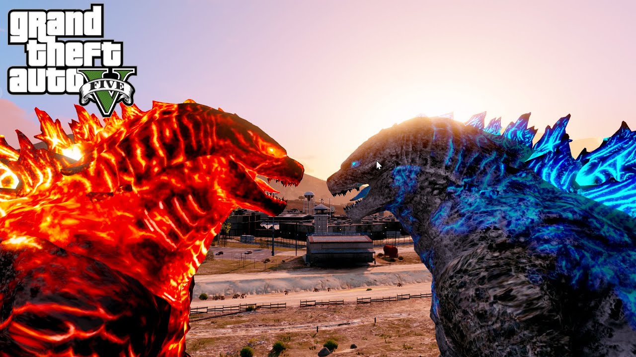 Fire Godzilla vs Godzilla GTA V Mods