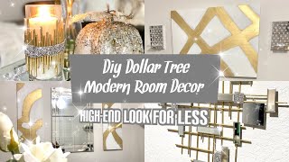 DIY Dollar Tree / Gold Modern Wall Art / Glam Room Decor Ideas