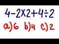 Expressão Numérica 4-2x2+4:2  Desafio 11 Matemática Básica