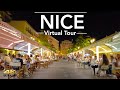 Walking in Nice Tour Day and Night Scenes | French Riviera | 4K | 2021 - With Captions