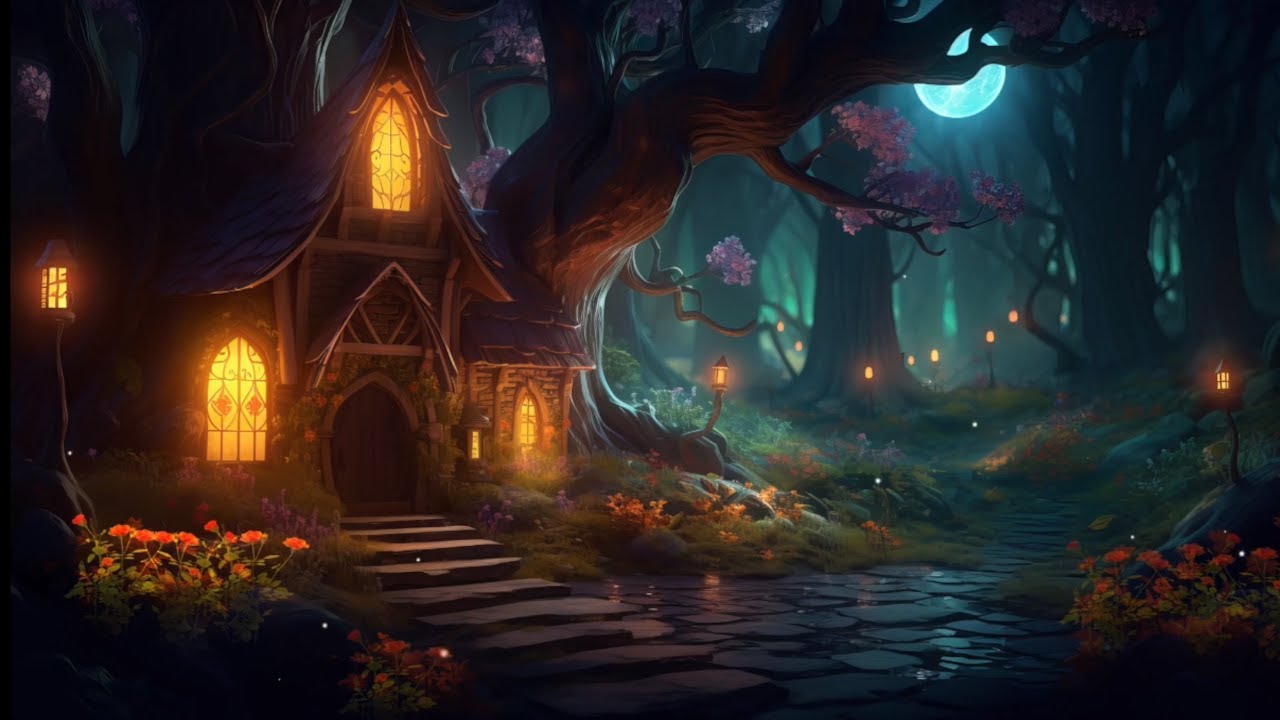 Hobbit Forest Cottage at Dusk Calm Ambient Visuals and Music for Relaxation & Peace