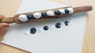 #PAINTING 369  / Acrylic Painting Tutorial with Rolling Pin