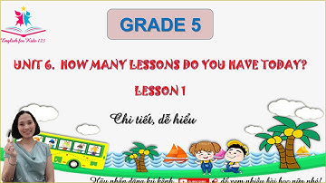Tiếng anh 5 lesson 1 Unit 6: How many lessons do you have today? -English for kids 123 - Ms Hồng Tâm