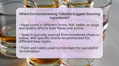 Where Do Homebrewing Tutorials Suggest Sourcing Ingredients? | The Pint Guy