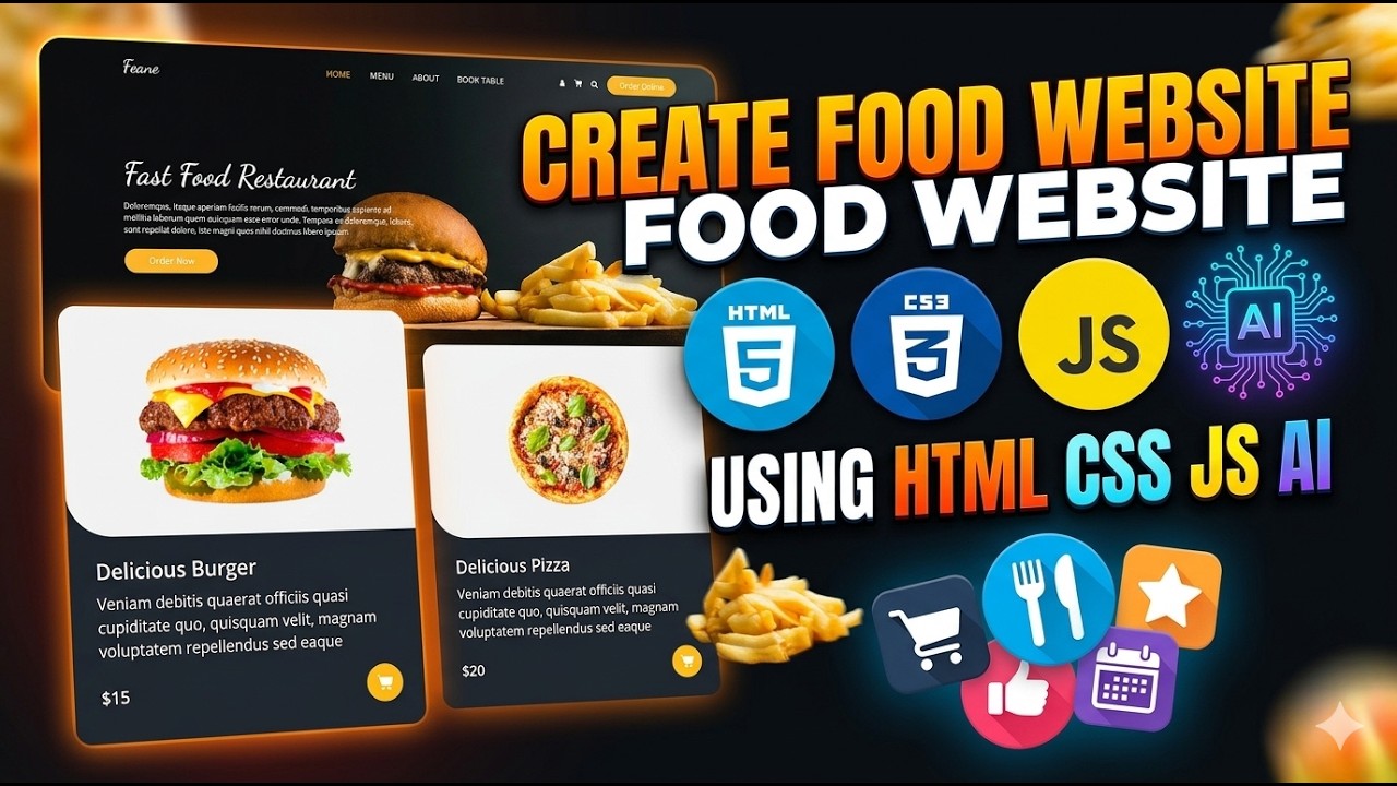 How to Create Food Website Using HTML CSS JS And AI | Create Website ...