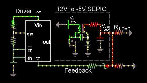 Animation of an inverting SEPIC circuit