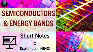 Semiconductors & Energy Bands | Electronic Science Short Notes | Explained in HINDI #semiconductors