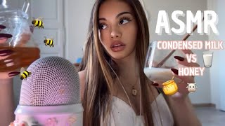 Asmr Honey Vs Condensed Milk Leche Condensada Vs Miel Mouth Sounds, Eating Sounds
