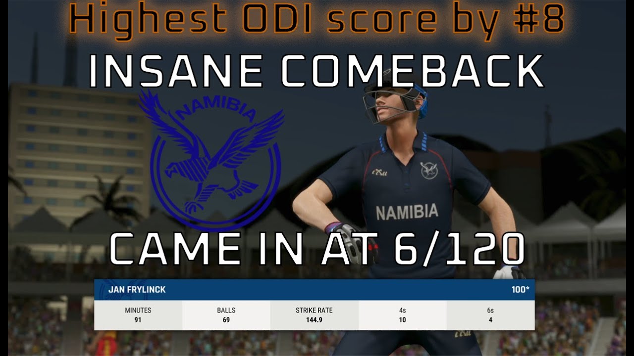 Every ball of Jan Frylinck's stunning match winning hundred vs Zimbabwe -Cricket 22