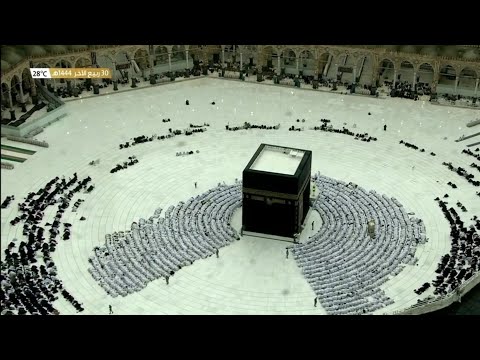 مرئي تبليغ جميل ومختصر بمقام الركبي للمؤذن الشيخ نايف فيدة تحت الأمطار غزيرة في الحرم المكي